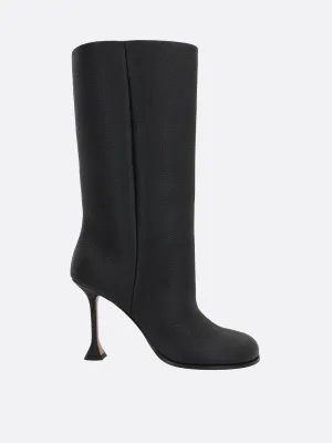 Liya Grained Leather Ankle Boots