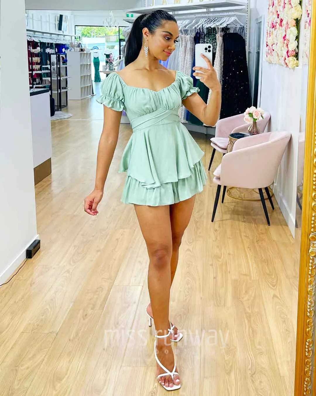 Masie Playsuit - Pistachio Green