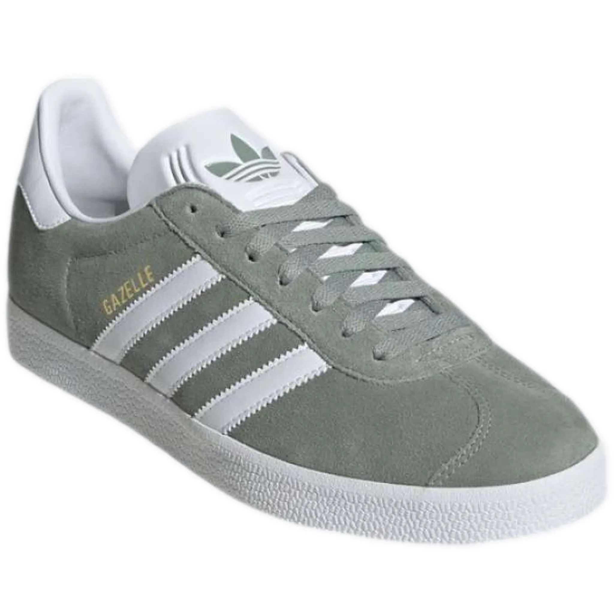 Men's Adidas Gazelle Shoes -  Silver Green/ White/ Gold