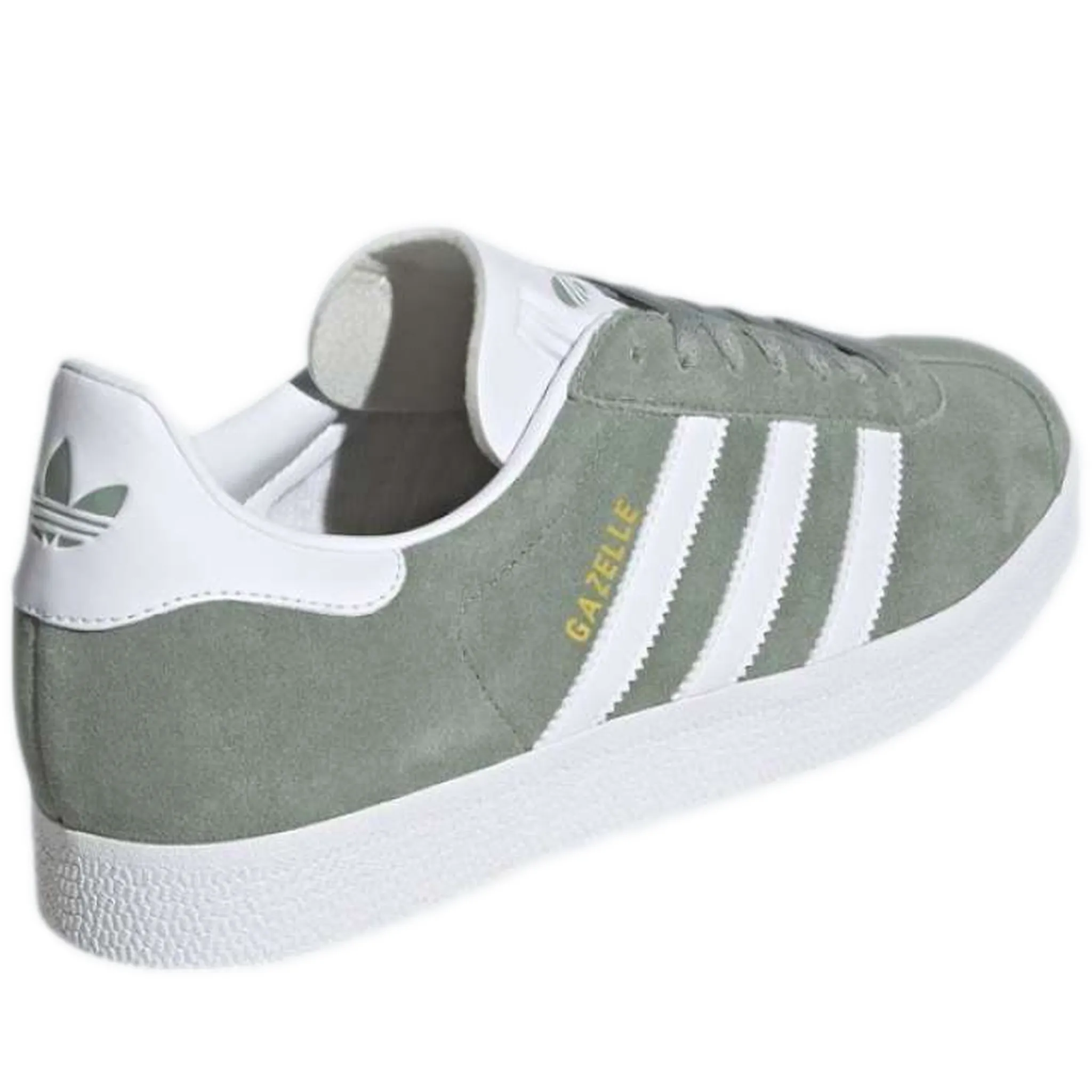 Men's Adidas Gazelle Shoes -  Silver Green/ White/ Gold