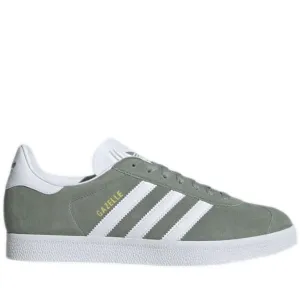Men's Adidas Gazelle Shoes -  Silver Green/ White/ Gold