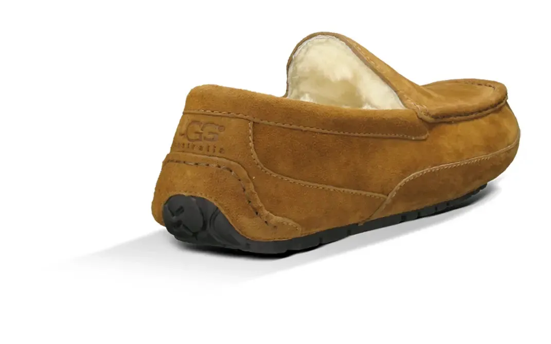 Mens UGG Ascot (Suede)  Classic Moc-Toe Slipper with Indoor/Outdoor Comfort