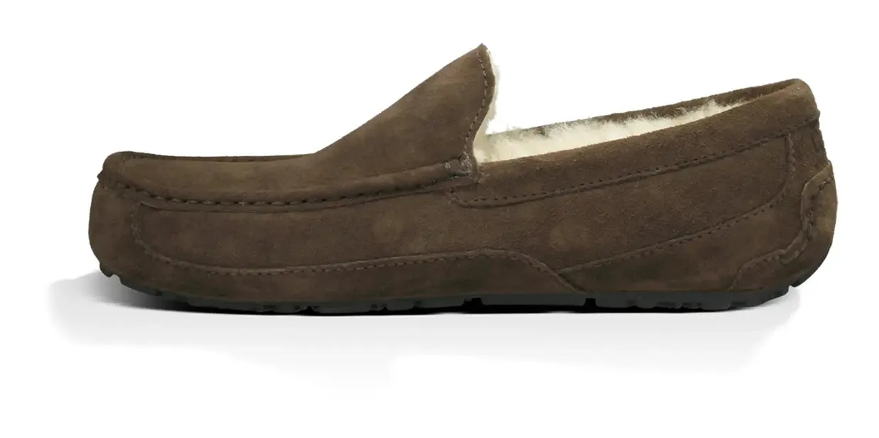 Mens UGG Ascot (Suede)  Classic Moc-Toe Slipper with Indoor/Outdoor Comfort