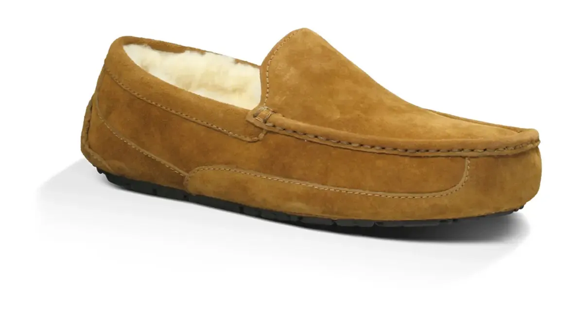 Mens UGG Ascot (Suede)  Classic Moc-Toe Slipper with Indoor/Outdoor Comfort