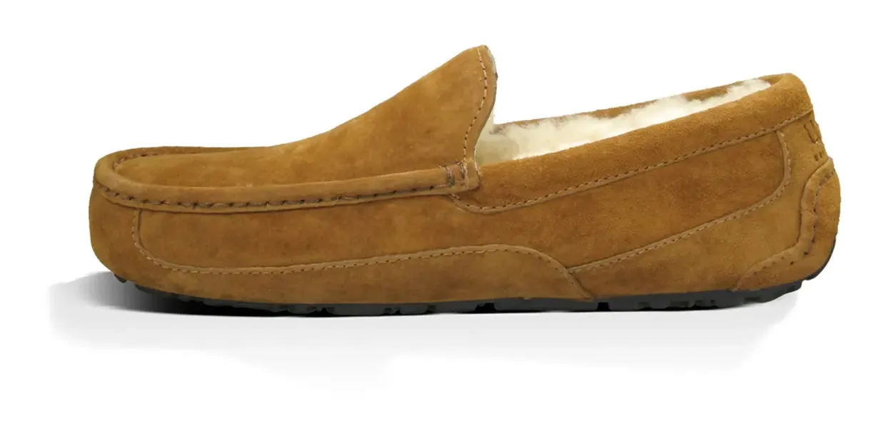 Mens UGG Ascot (Suede)  Classic Moc-Toe Slipper with Indoor/Outdoor Comfort