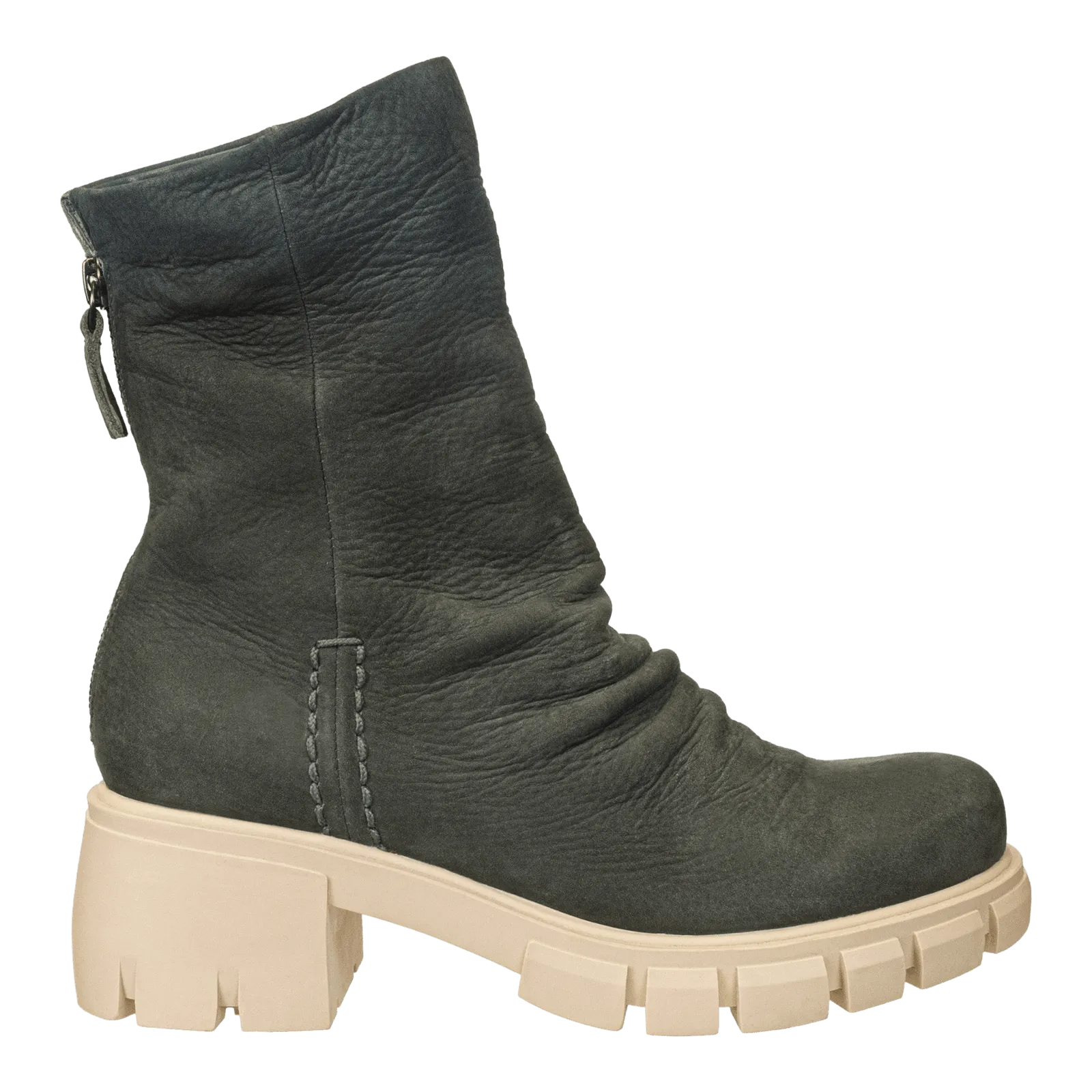 NAKED FEET - PROTOCOL in GREY Heeled Mid Shaft Boots