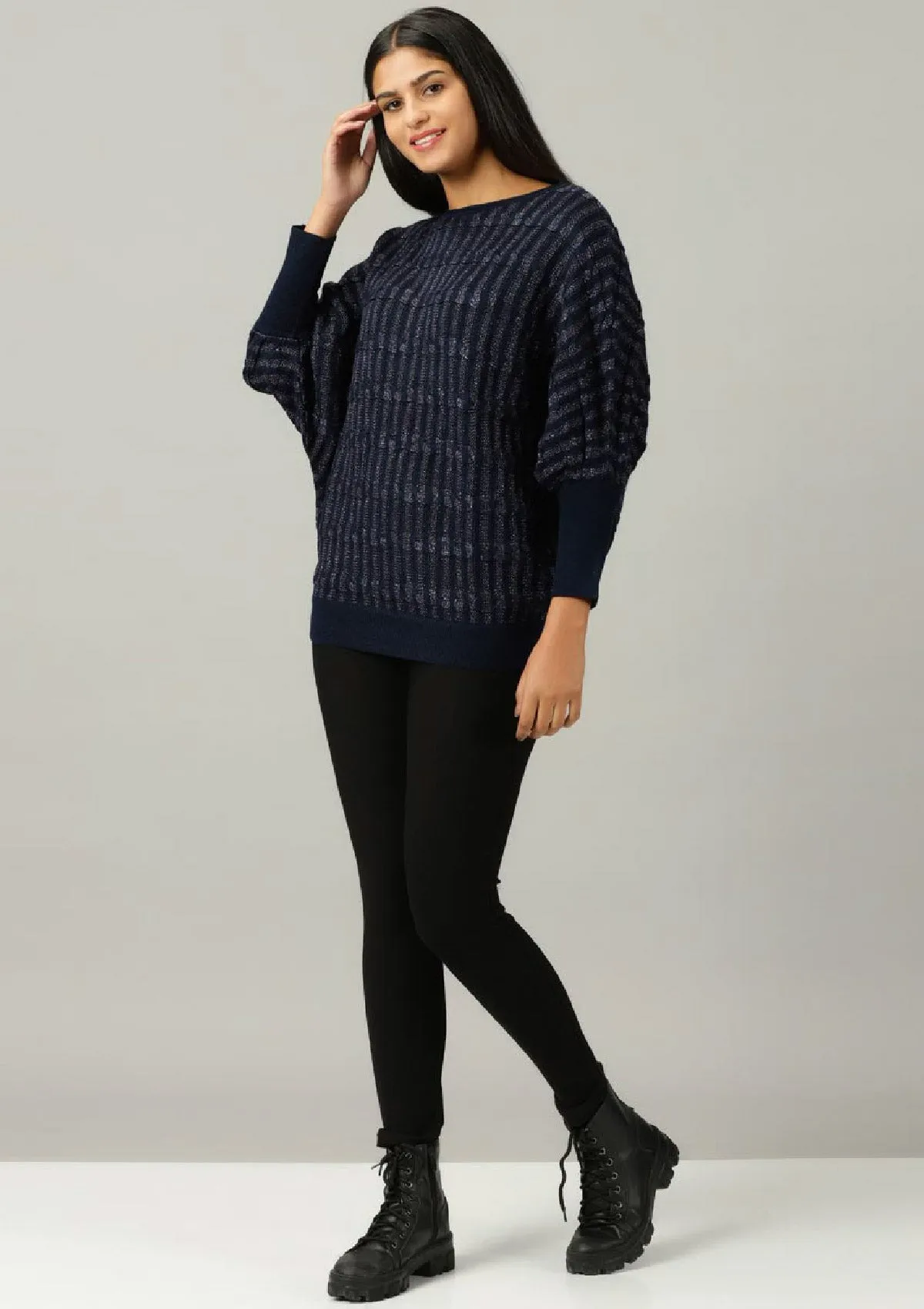 Navy Blue Shimmer Pullover