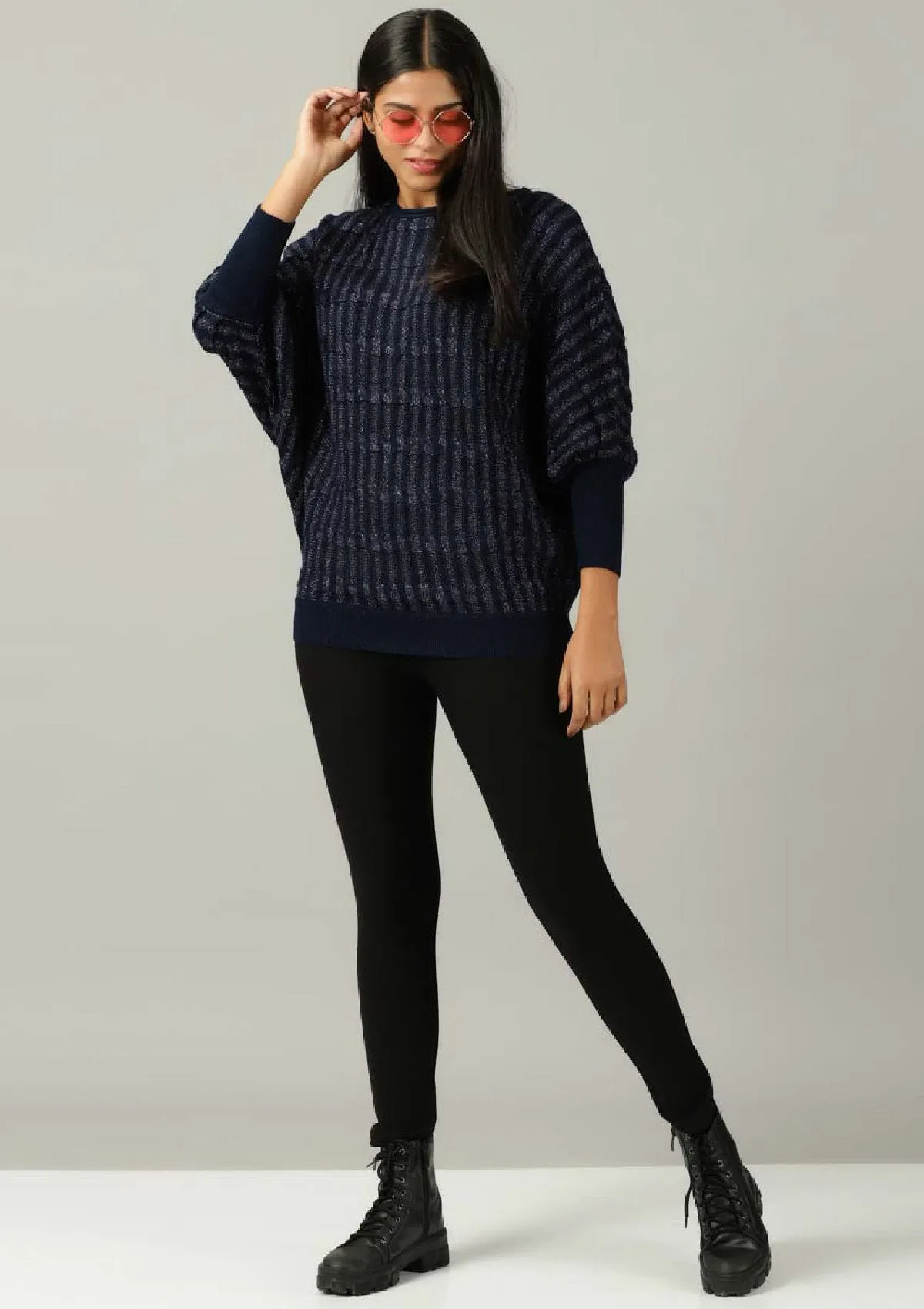 Navy Blue Shimmer Pullover