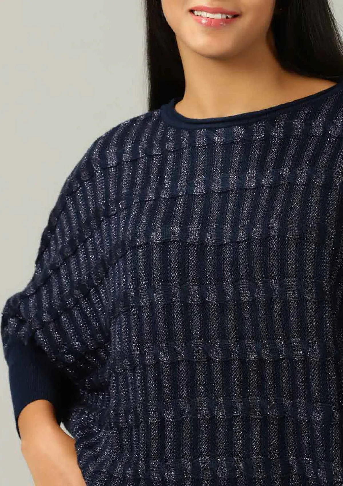 Navy Blue Shimmer Pullover