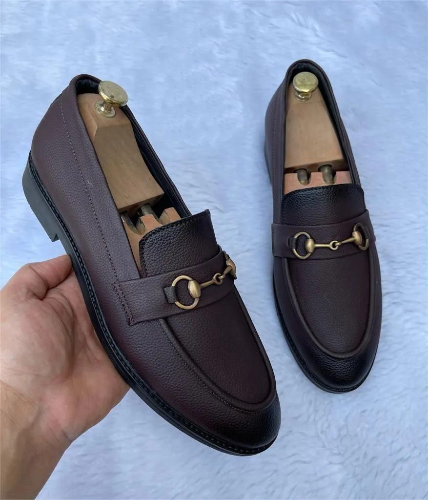 New Buckle Moccasins High Quality Wrinkle Free Faux Leather with Durable Sole Quality-Jack marc