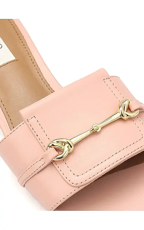 Pink Block Heels With Buckle