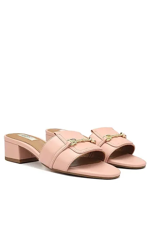 Pink Block Heels With Buckle