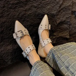 Point Toe Buckle Slip-Ons