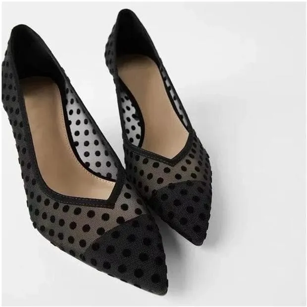 Pointed Toe High Polka Dot Heels