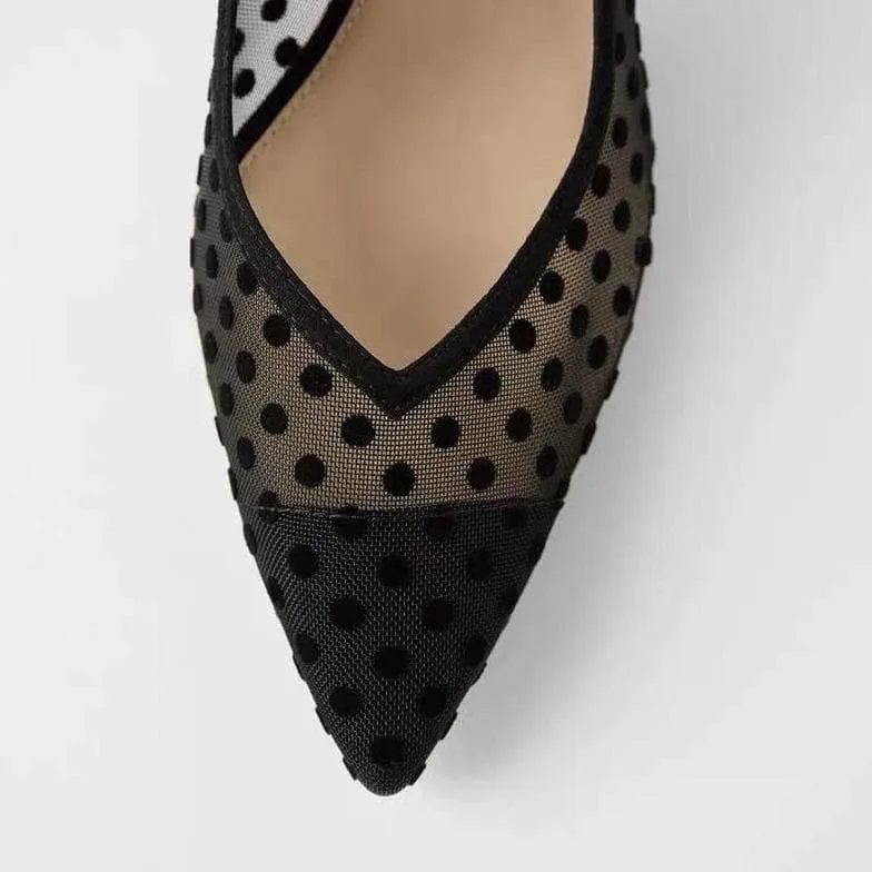 Pointed Toe High Polka Dot Heels