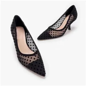 Pointed Toe High Polka Dot Heels