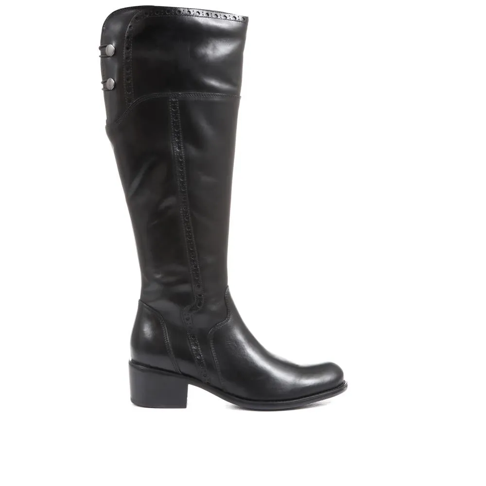 Rachel Medium Calf Fit Leather Rider Boots - RACHELM / 320 894
