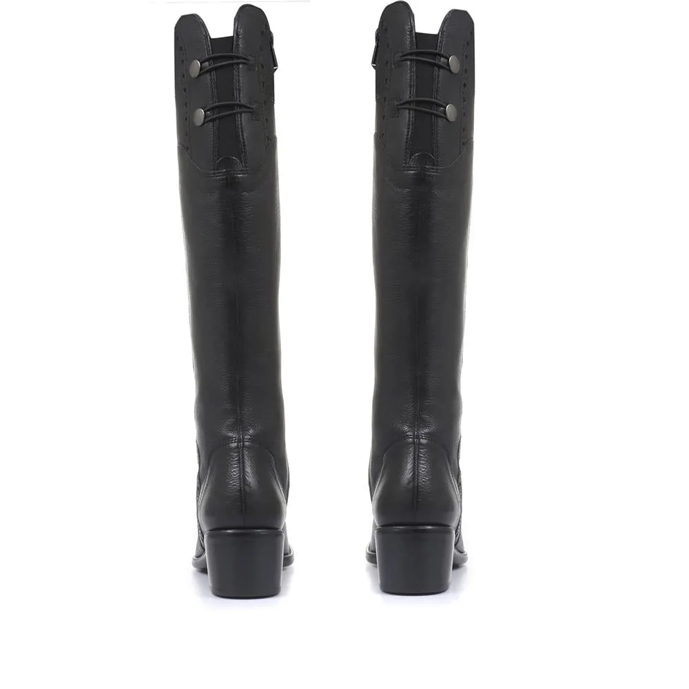 Rachel Medium Calf Fit Leather Rider Boots - RACHELM / 320 894