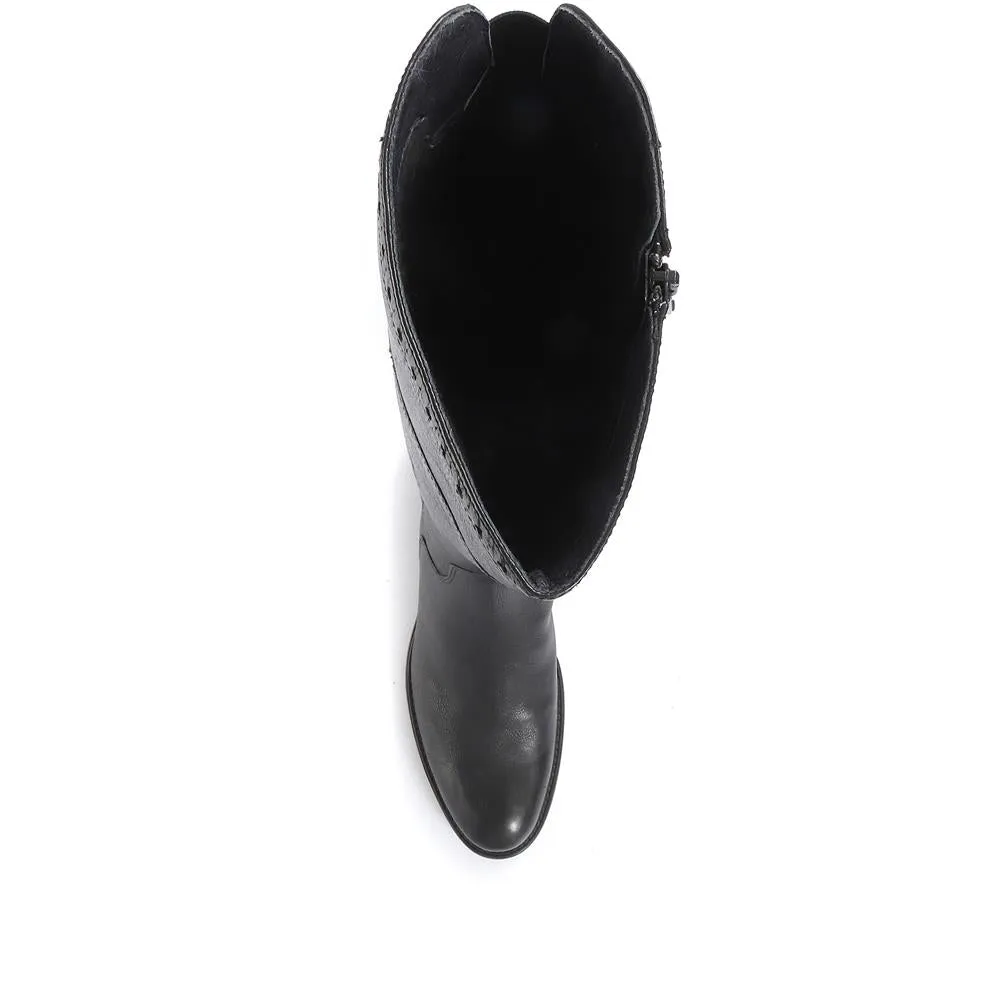 Rachel Medium Calf Fit Leather Rider Boots - RACHELM / 320 894