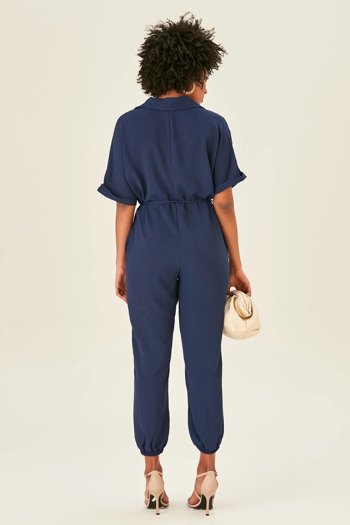 Shirt Jumpsuit in Navy