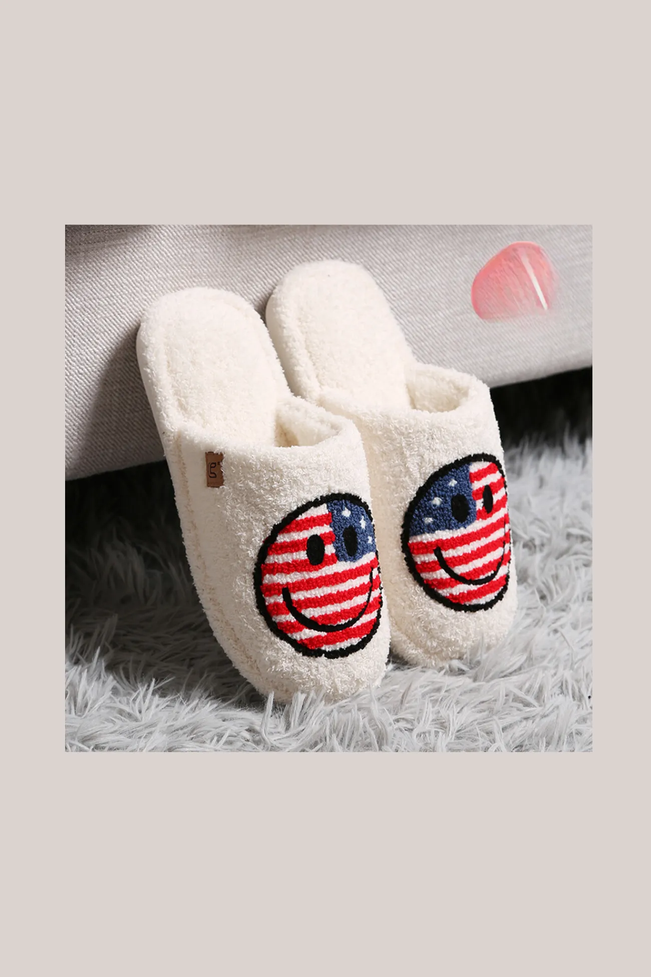 Smile Print Soft Home Indoor Floor Slippers