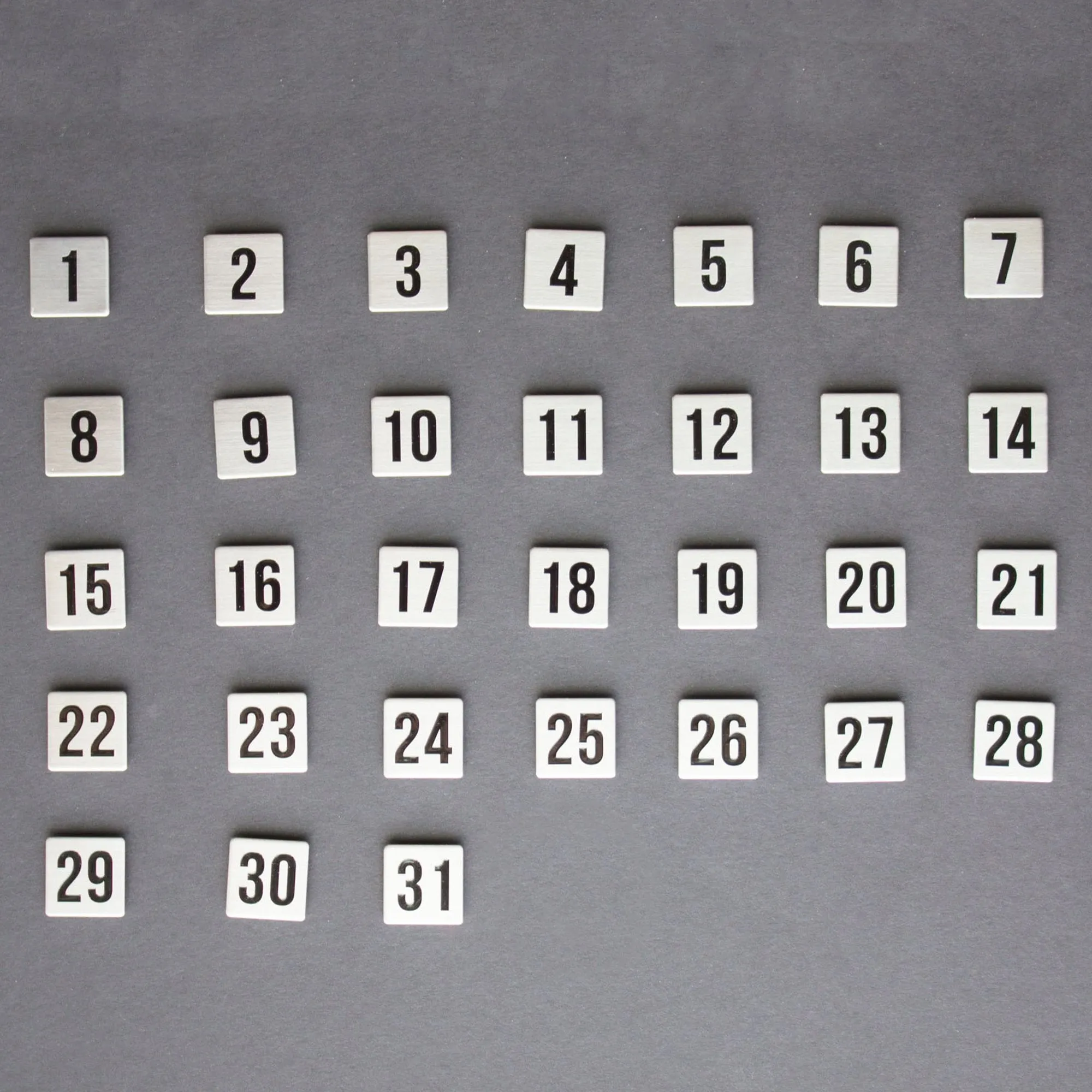 Stainless Steel Number Magnet Set