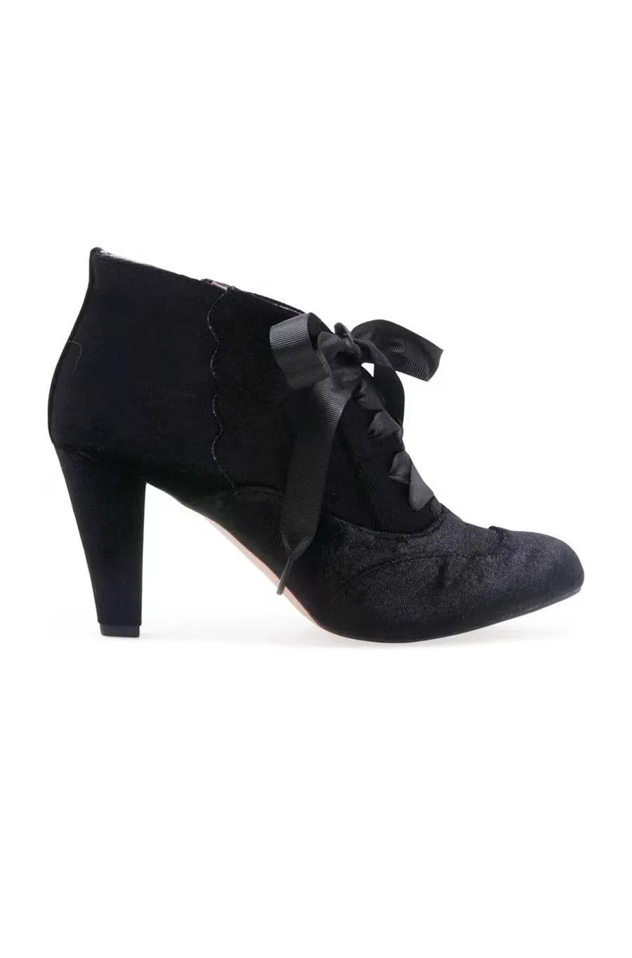 Taylor Black Velvet Ankle Boot by Chelsea Crew
