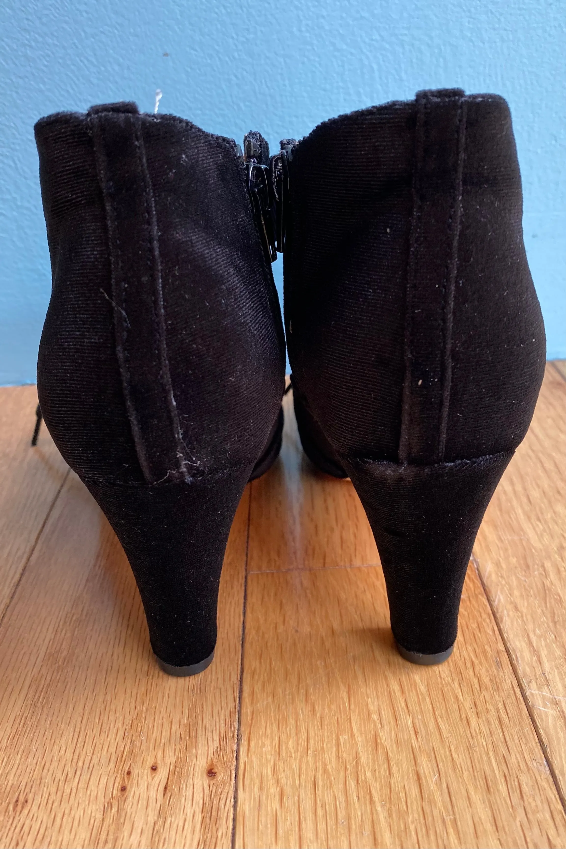 Taylor Black Velvet Ankle Boot by Chelsea Crew