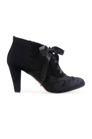 Taylor Black Velvet Ankle Boot by Chelsea Crew
