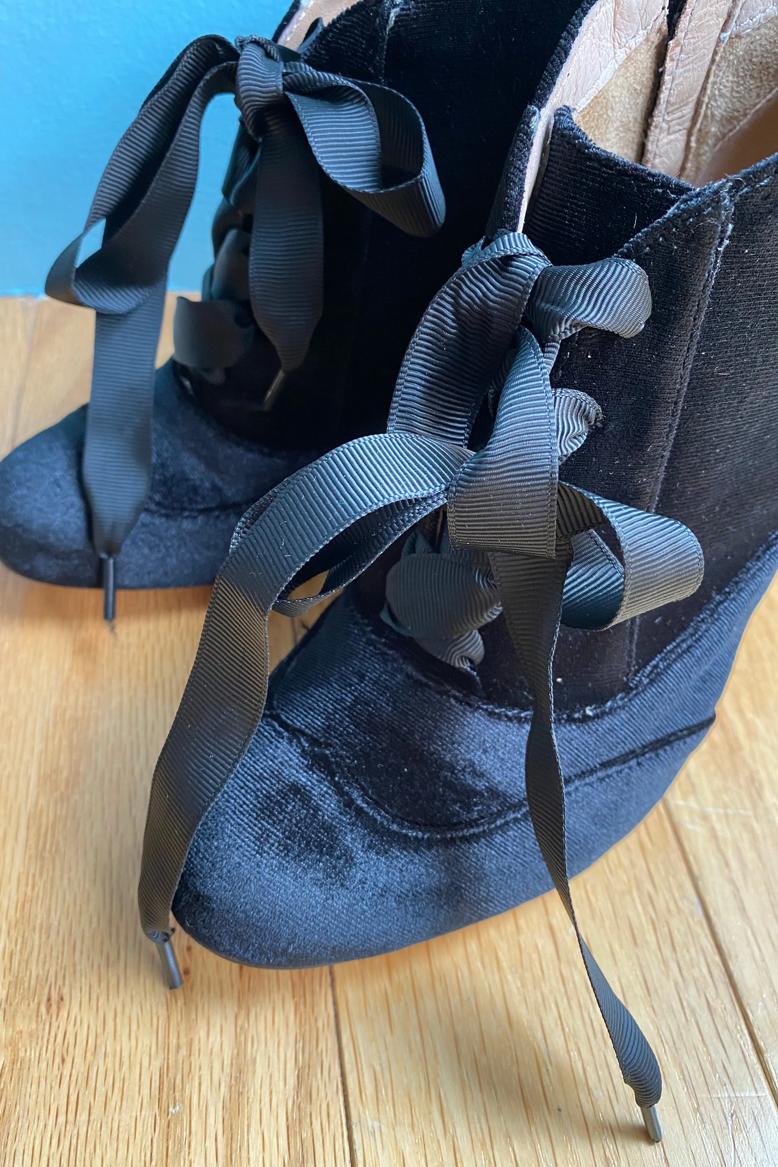 Taylor Black Velvet Ankle Boot by Chelsea Crew