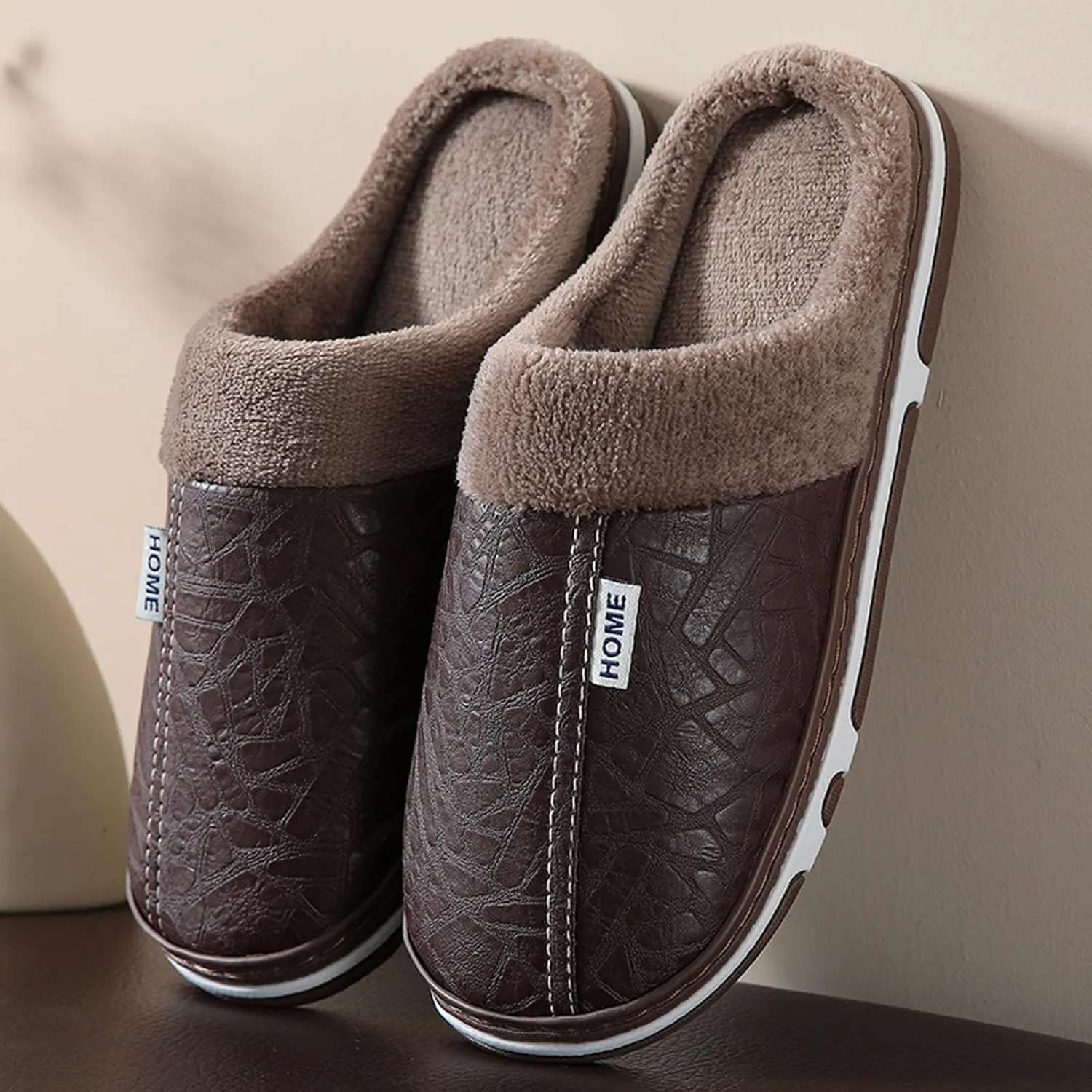 Unisex House Slippers Slip on Fuzzy Memory Foam Slippers Scuff Outdoor Indoor Warm Plush Bedroom Shoes Cloud Slides