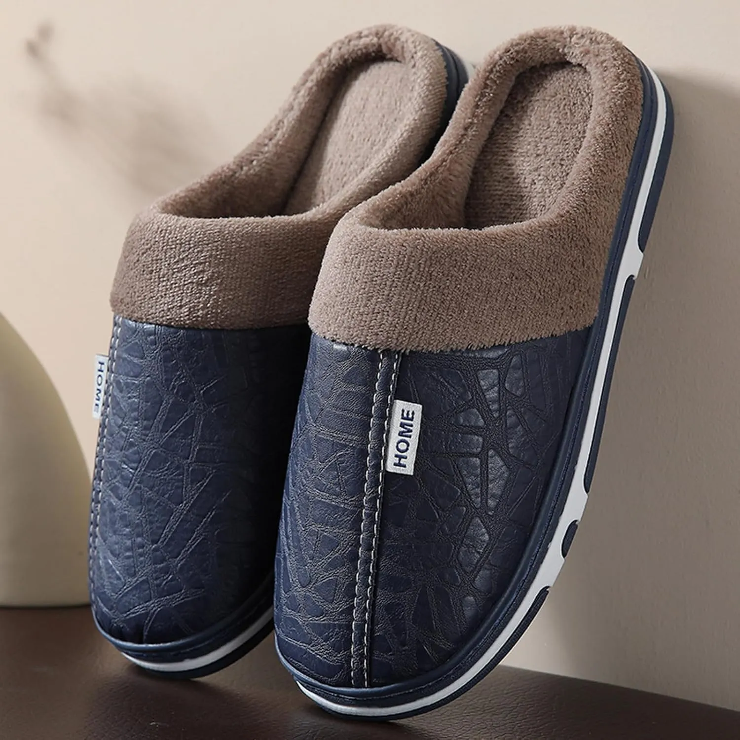 Unisex House Slippers Slip on Fuzzy Memory Foam Slippers Scuff Outdoor Indoor Warm Plush Bedroom Shoes Cloud Slides