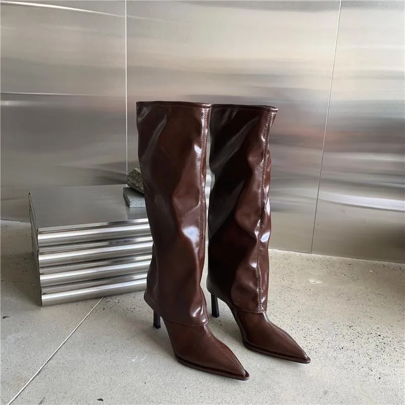 Versatile Fall/Winter Thin High Heel Pointed Long Boots