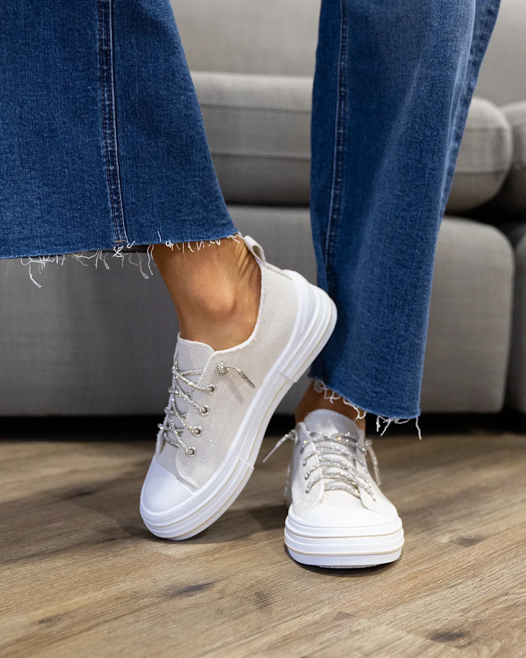 Very G Aman Sparkle Sneakers - Natural
