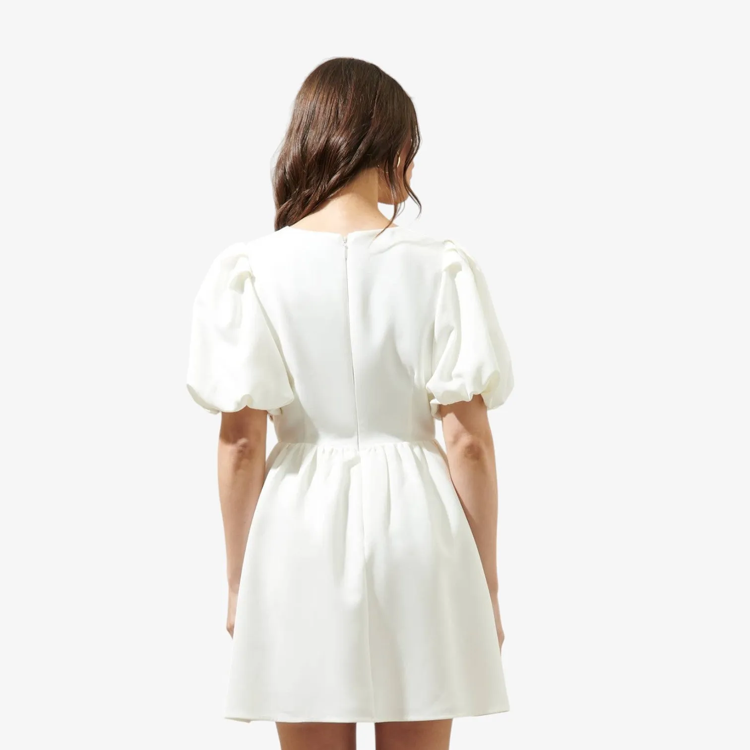 White Bow Tie Mini Dress
