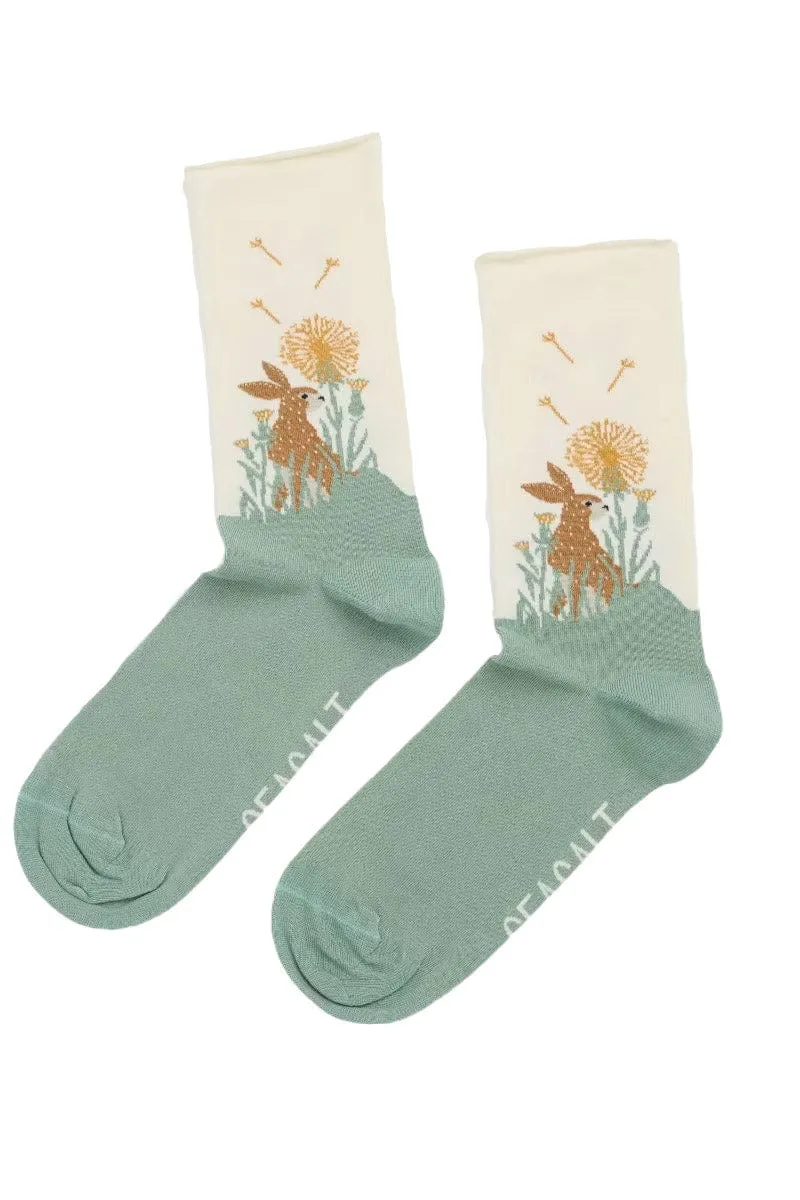 Women's Bamboo Arty Socks - Privet Chalk Nettle