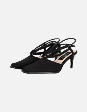 Women's Canvas Small Square Toe Slingback Shoes