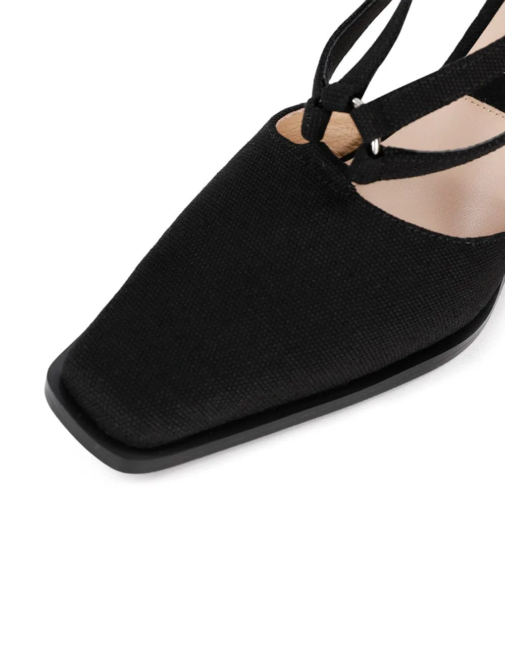 Women's Canvas Small Square Toe Slingback Shoes