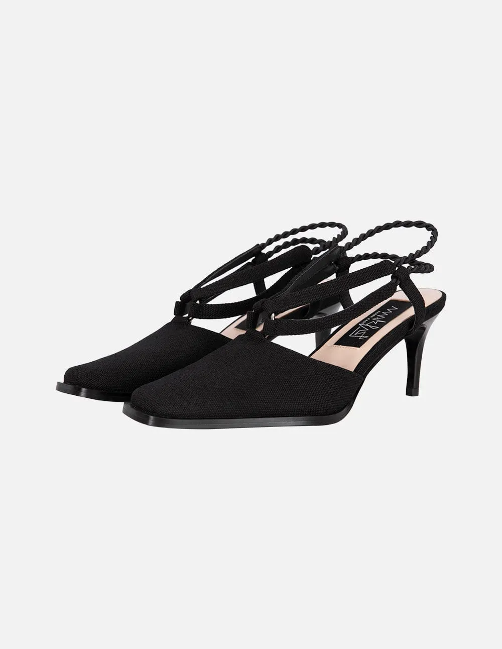 Women's Canvas Small Square Toe Slingback Shoes