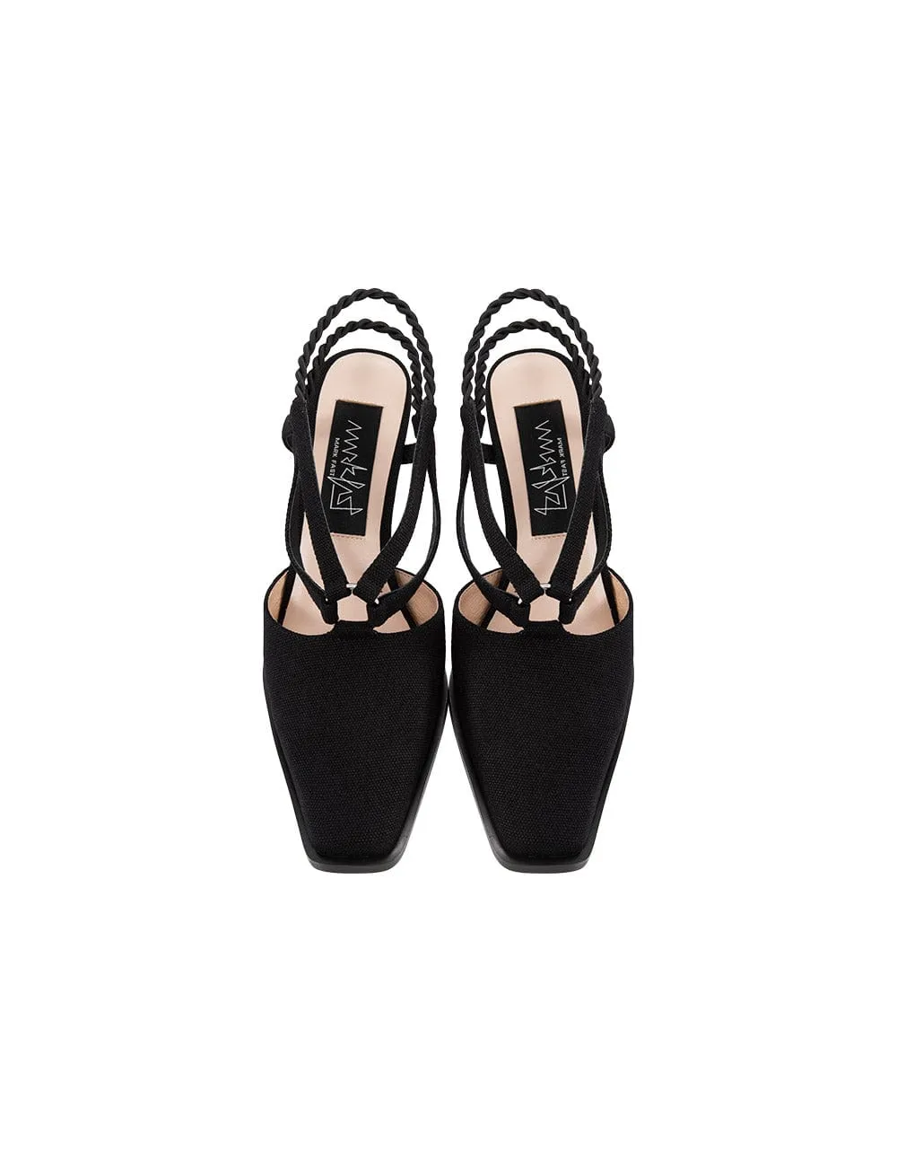 Women's Canvas Small Square Toe Slingback Shoes