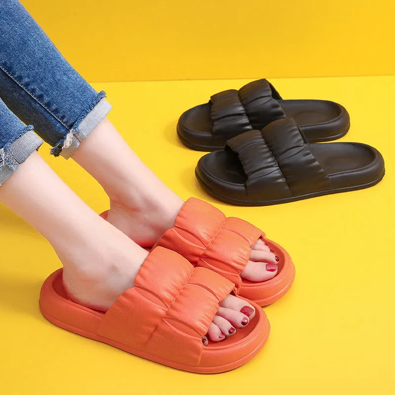 xiangtuibao  Women's EVA Soft Cloud Slippers Summer Thick Platform Beach Slides Sandals Women  Non-slip Flip Flops Room Unisex Slippers