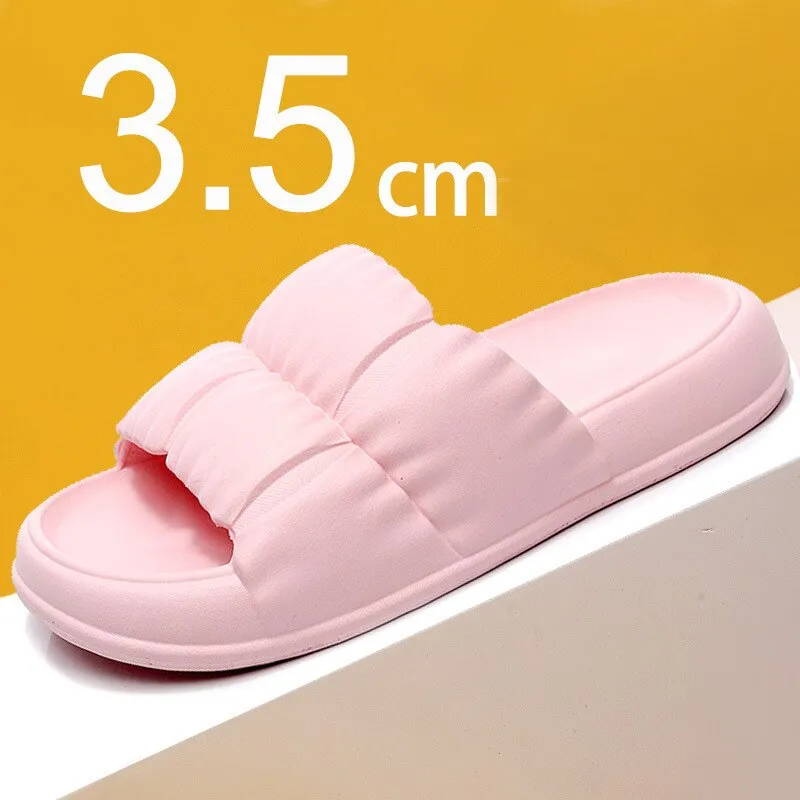 xiangtuibao  Women's EVA Soft Cloud Slippers Summer Thick Platform Beach Slides Sandals Women  Non-slip Flip Flops Room Unisex Slippers