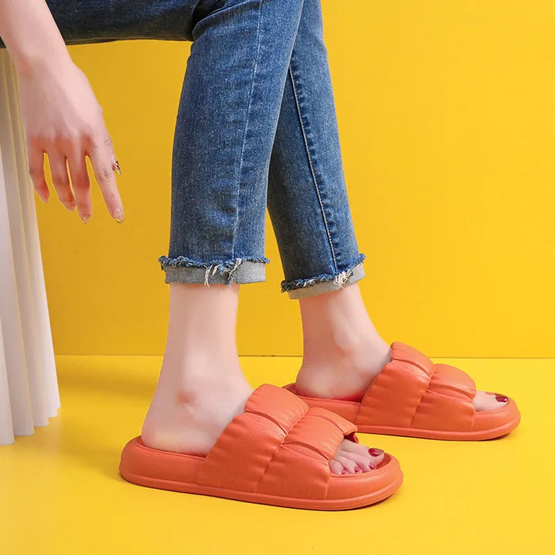 xiangtuibao  Women's EVA Soft Cloud Slippers Summer Thick Platform Beach Slides Sandals Women  Non-slip Flip Flops Room Unisex Slippers
