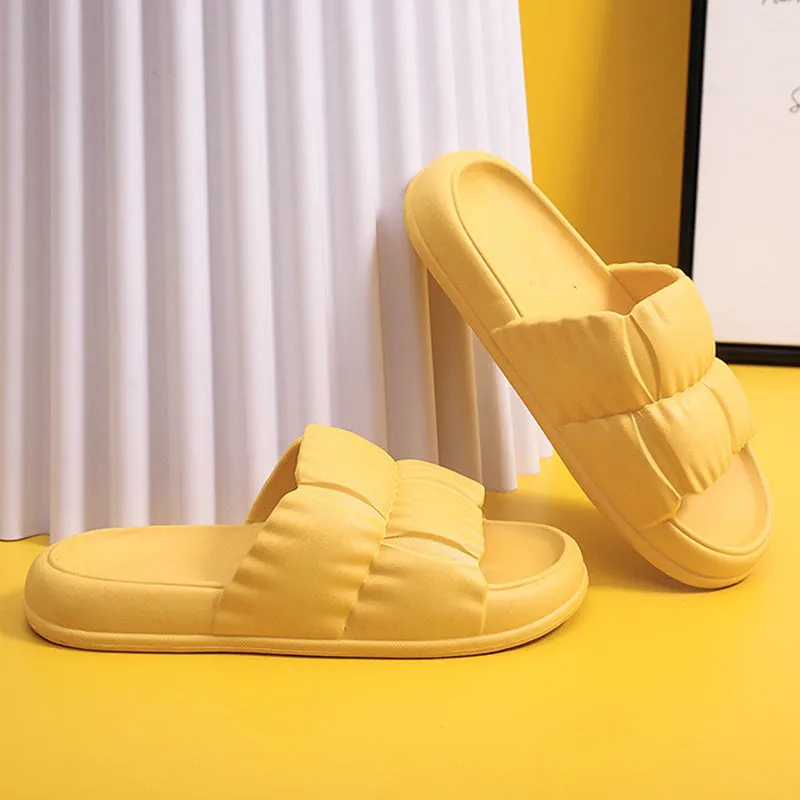 xiangtuibao  Women's EVA Soft Cloud Slippers Summer Thick Platform Beach Slides Sandals Women  Non-slip Flip Flops Room Unisex Slippers