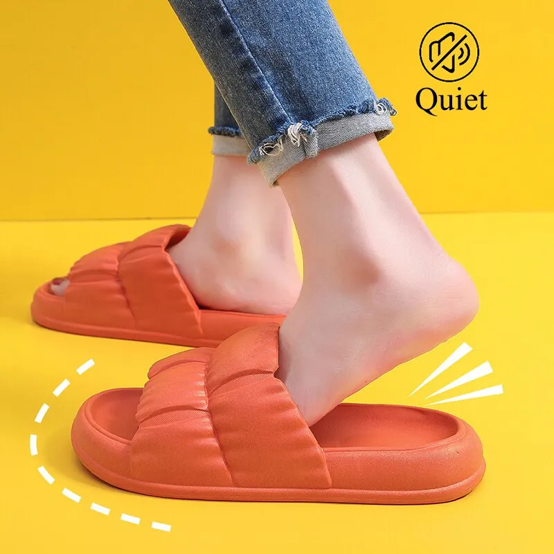 xiangtuibao  Women's EVA Soft Cloud Slippers Summer Thick Platform Beach Slides Sandals Women  Non-slip Flip Flops Room Unisex Slippers