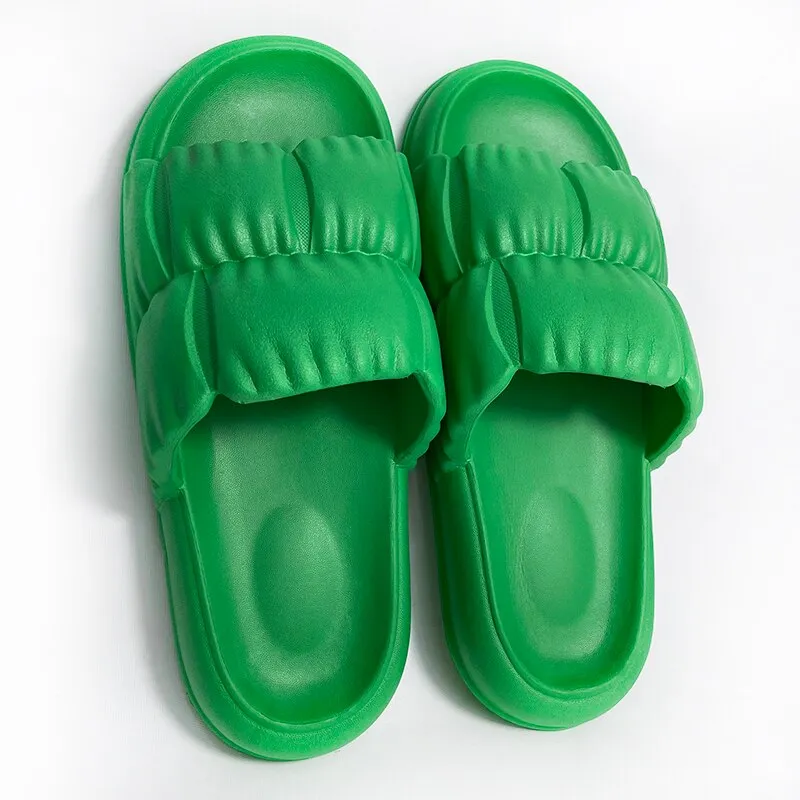 xiangtuibao  Women's EVA Soft Cloud Slippers Summer Thick Platform Beach Slides Sandals Women  Non-slip Flip Flops Room Unisex Slippers