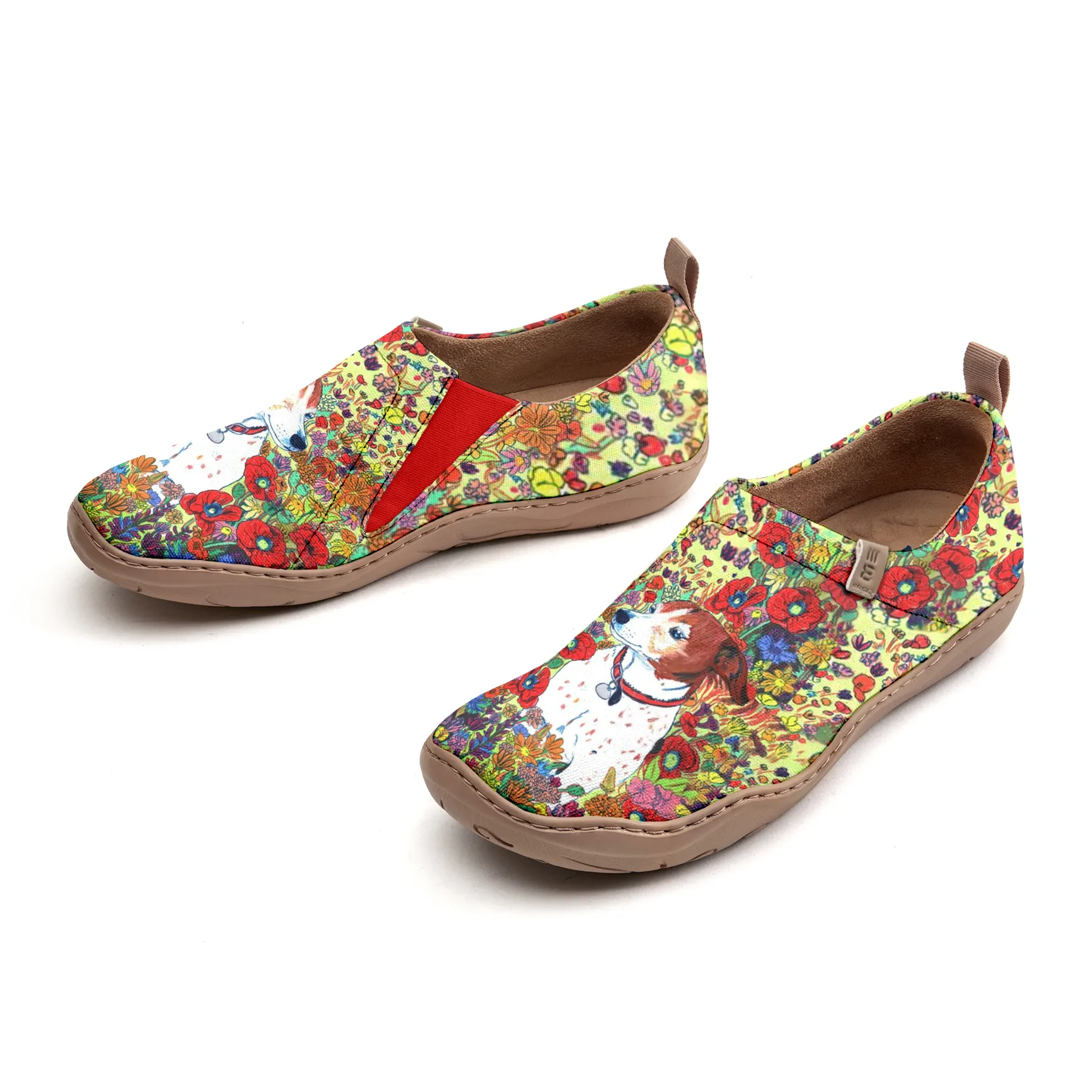 Yiume Women's Art Slip-On Casual Canvas Shoes Puppy Paradise Painted,100% Cotton