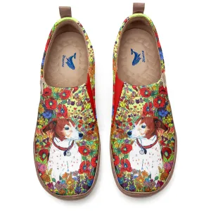 Yiume Women's Art Slip-On Casual Canvas Shoes Puppy Paradise Painted,100% Cotton