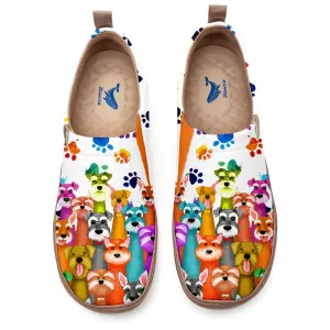 Yiume Women's Art Slip-On Casual Canvas Shoes Puppy Posse Painted,100% Cotton