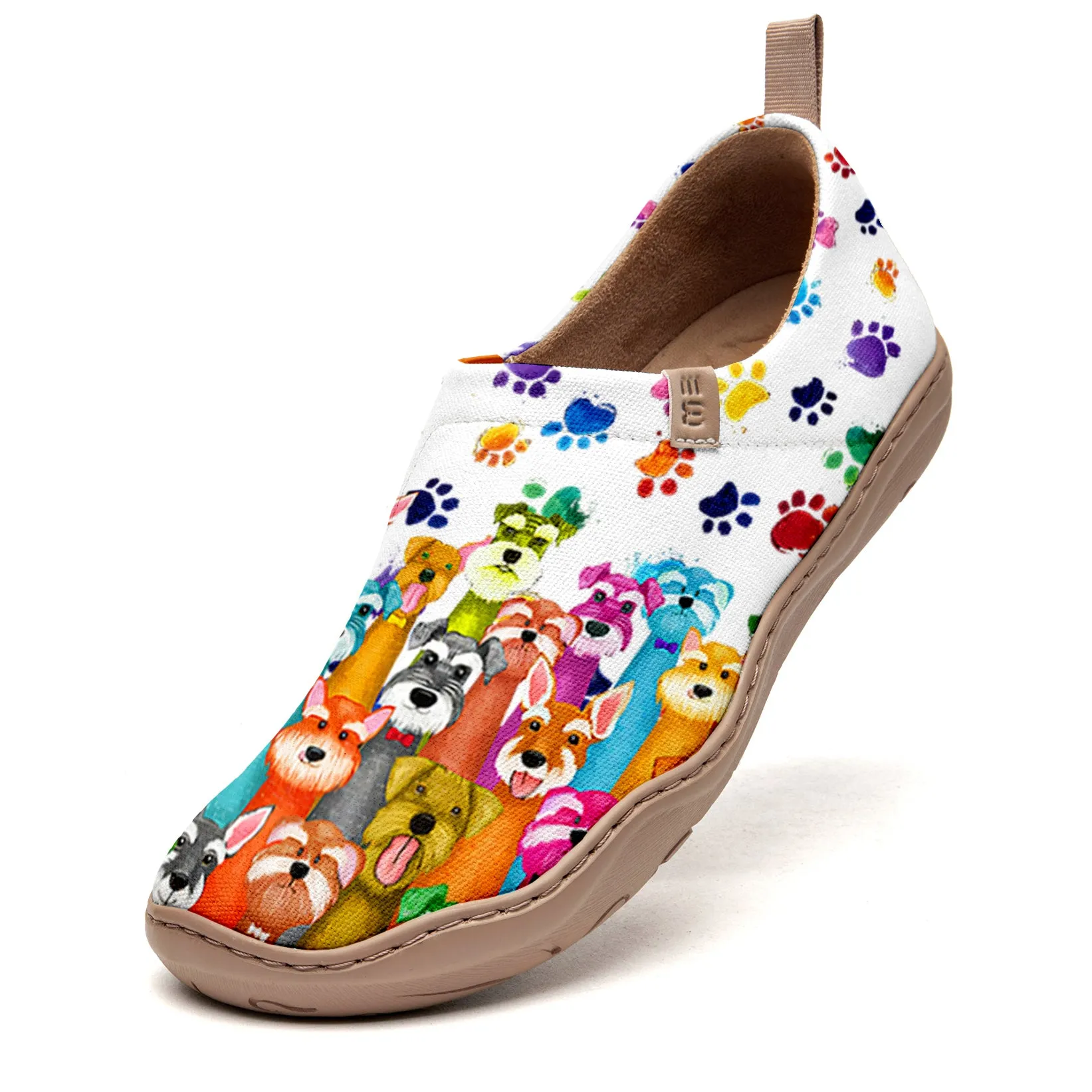 Yiume Women's Art Slip-On Casual Canvas Shoes Puppy Posse Painted,100% Cotton